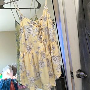 PacSun yellow floral tank